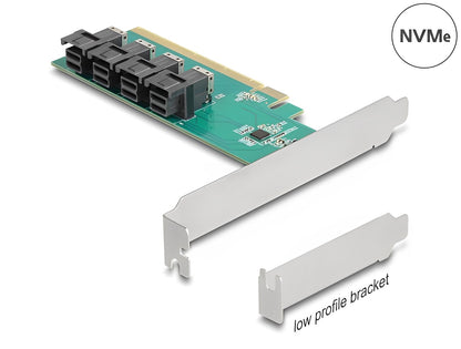 Delock PCI Express x16 Card to 4 x internal SFF-8643 NVMe - Bifurcation - Low Profile Form Factor - delock.israel