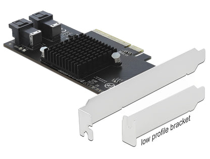 כרטיס PCIe x8 Low profile עם 2 יציאות SFF-8643 NVMe - delock.israel