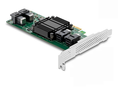 כרטיס PCIe x8 Low profile עם 4 יציאות SFF-8643 NVMe - delock.israel