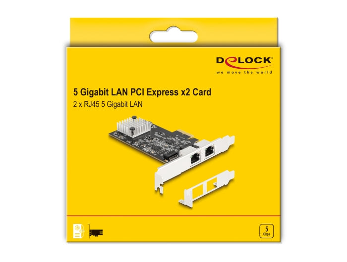 Delock PCI Express x2 Card to 2 x RJ45 5 Gigabit LAN RTL8126 - delock.israel