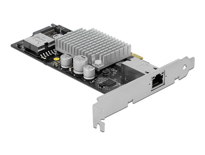 כרטיס ה-PCI Express מבית Delock גרמניה מציע יציאת רשת 1 עם קצב העברת נתונים של עד 10Gbps באמצעות כבלי נחושת סטנדרטיים מסוג Cat.7 או Cat.6A