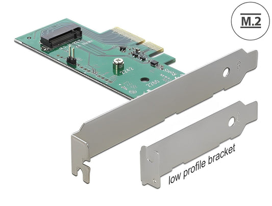 כרטיס PCI-E x4 Low Profile עבור כונן M.2 NVMe M 80mm - delock.israel