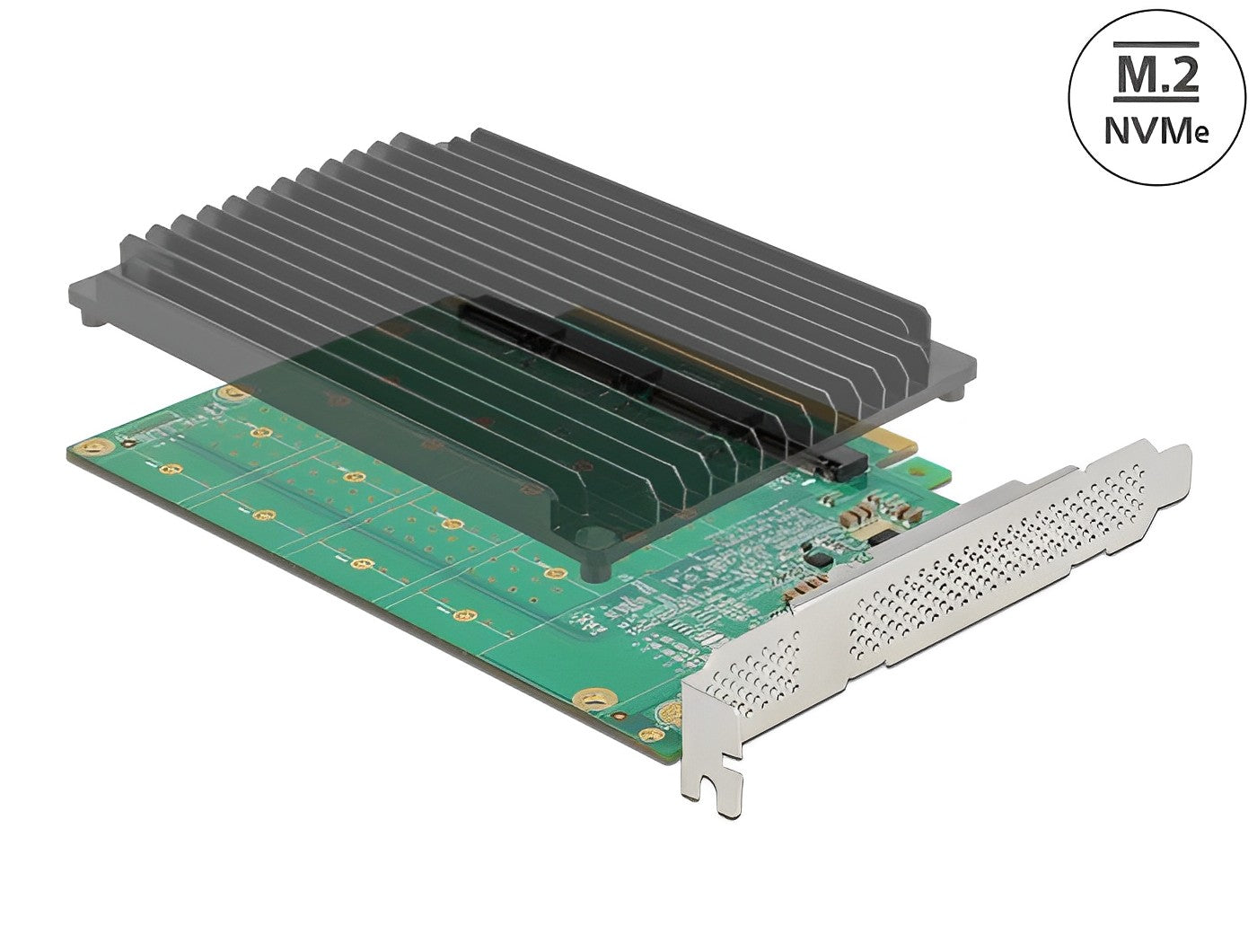 כרטיס PCI-E x16 Bifurcation עם גוף קירור עבור 4 כוננים M.2 NVMe - delock.israel