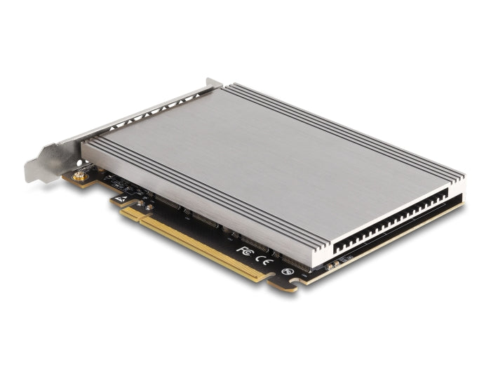 Delock PCI Express x16 Card to 4 x internal NVMe M.2 Key M with heat sink - Bifurcation (LxW: 145 x 111 mm) - delock.israel