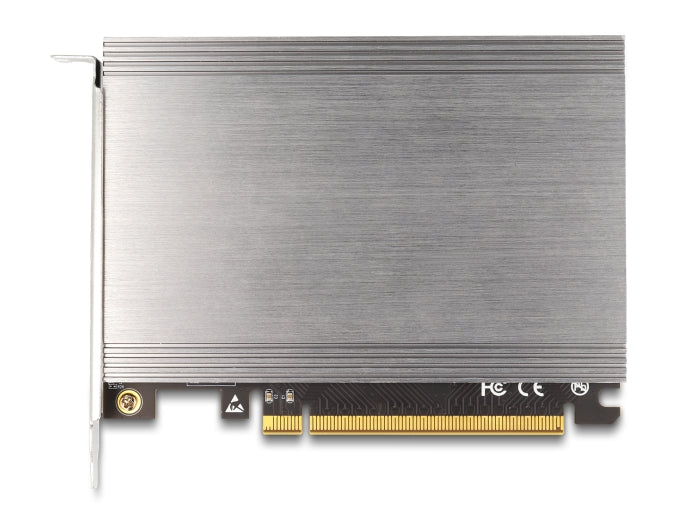 Delock PCI Express x16 Card to 4 x internal NVMe M.2 Key M with heat sink - Bifurcation (LxW: 145 x 111 mm) - delock.israel