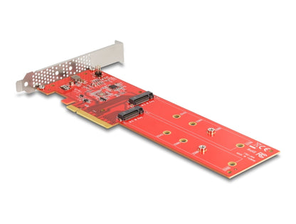 Delock PCI Express x8 Card to 2 x internal NVMe M.2 Key M 110 mm - Bifurcation - Low Profile Form Factor - delock.israel