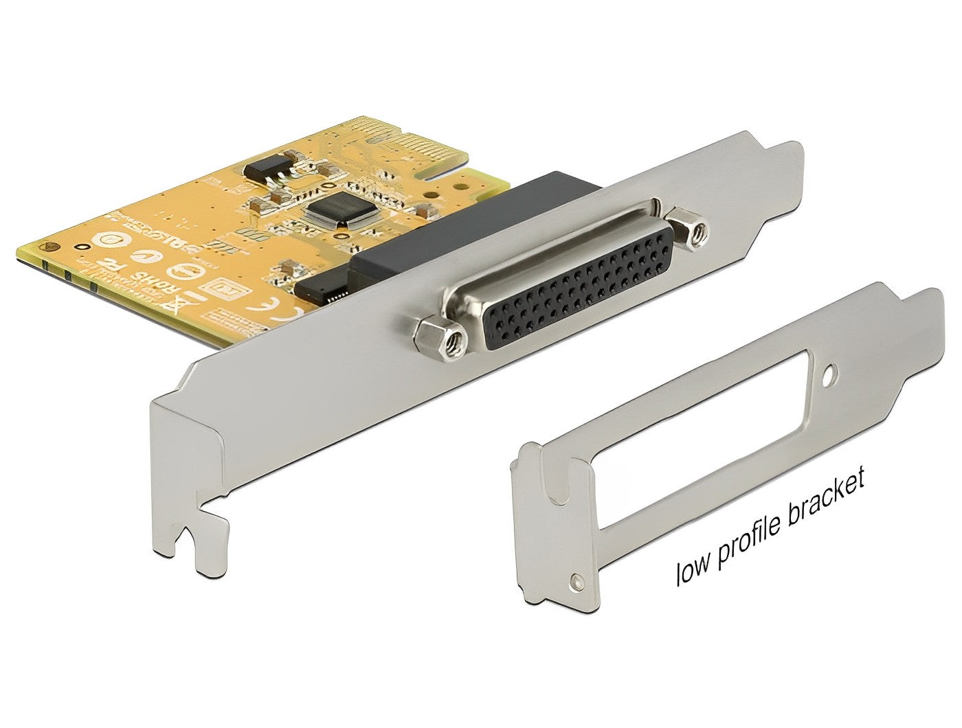 כרטיס PCIe x1 Serial RS-232 High Speed 921K ESD protection Low profile עם 2 יציאות DB9 צ'יפ Sunix - delock.israel