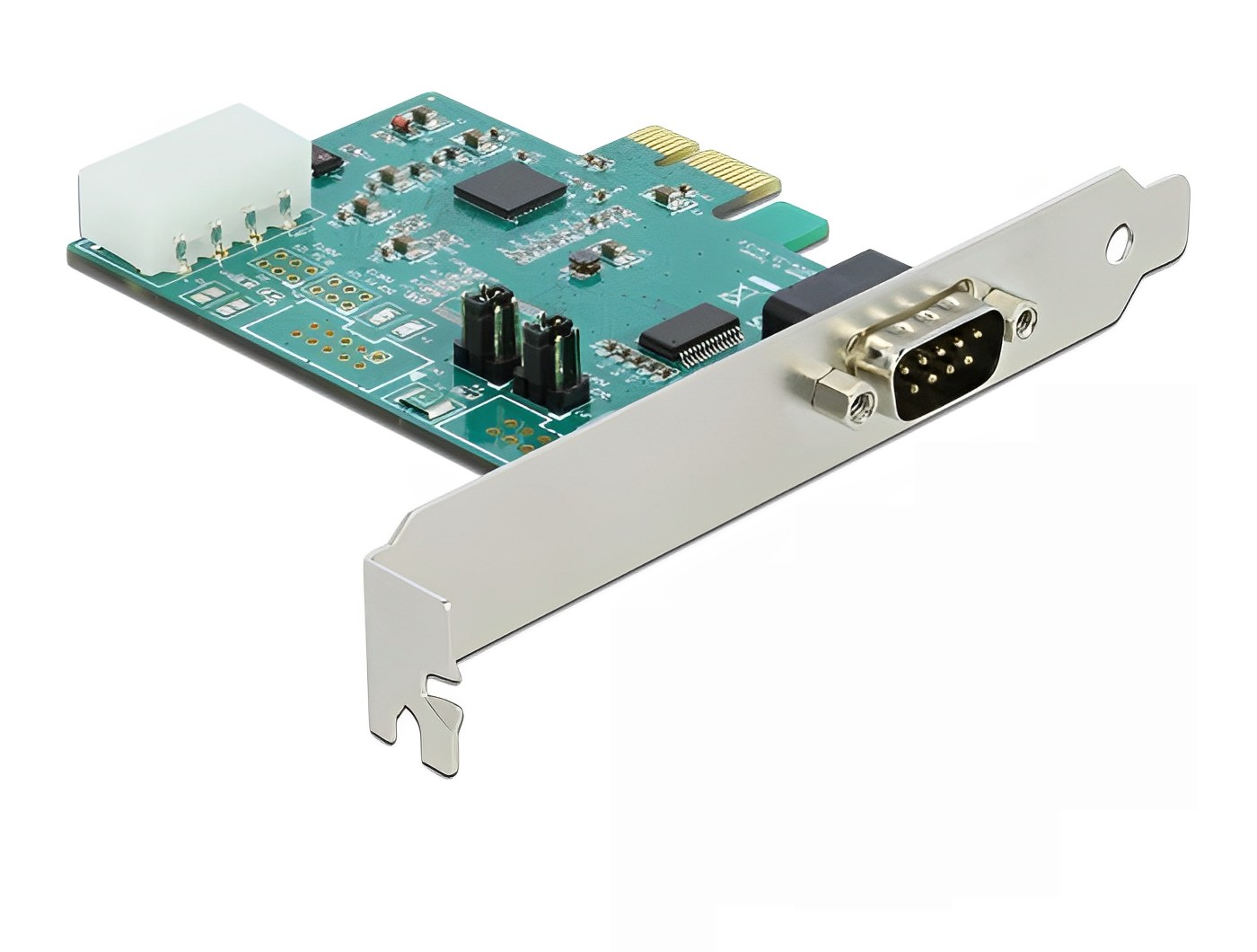 כרטיס PCIe x1 Serial RS-232 High Speed 921K Low profile עם יציאת DB9 Voltage supply צ'יפ Exar - delock.israel