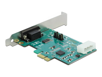 כרטיס PCIe x1 Serial RS-232 High Speed 921K Low profile עם יציאת DB9 Voltage supply צ'יפ Exar - delock.israel