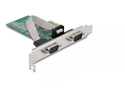 כרטיס PCIe x1 Serial RS-232 Low profile עם 2 יציאות DB9 צ'יפ ASIX - delock.israel