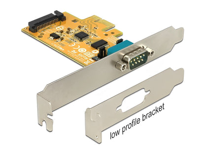 כרטיס PCIe x1 Serial RS-232 Low profile עם יציאת DB9 Voltage supply צ'יפ SUN - delock.israel