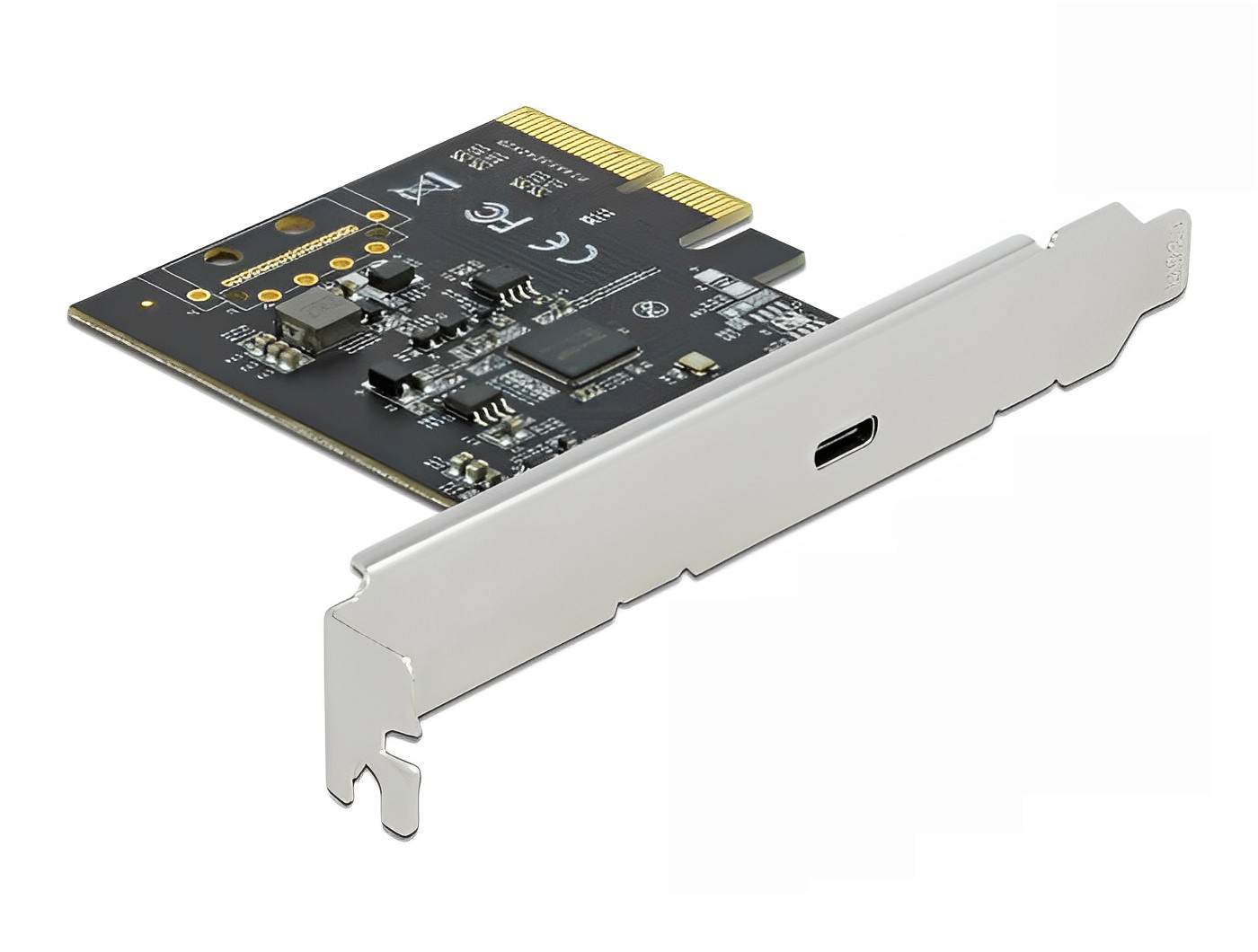 כרטיס PCIe x4 USB 3.2 Gen 2x2 20Gbps Low Profile עם יציאת USB-C צ'יפ Asmedia - delock.israel