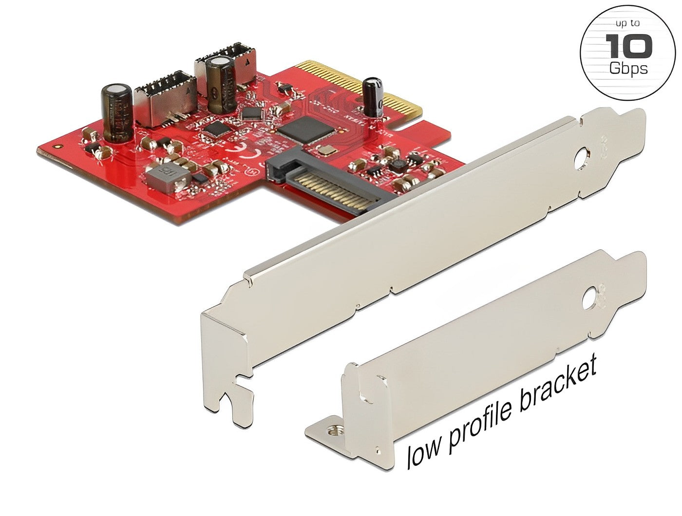 Delock PCI Express x4 Card to 2 x internal USB 10 Gbps Type-E Key A 20 pin female- delock.israel