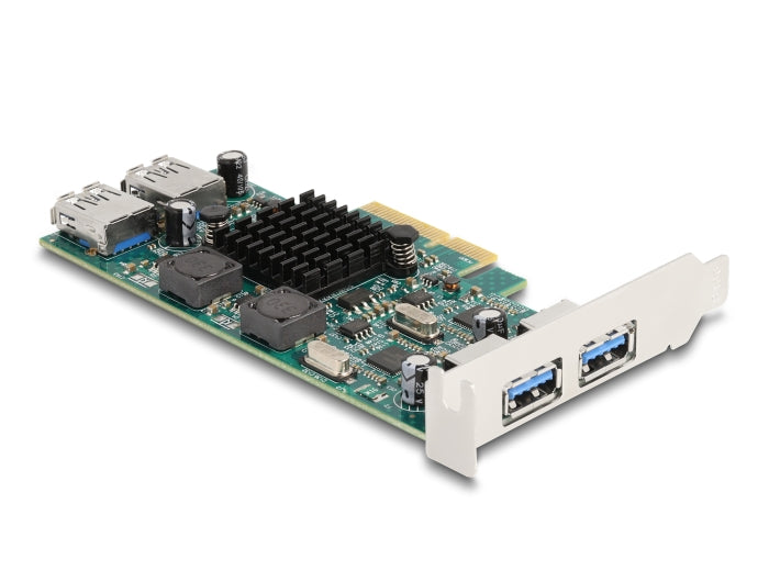 Delock PCI Express x4 Card to 2 x external USB 5 Gbps Type-A + 2 x internal USB 5 Gbps Type-A Dual Channel - Low Profile Form Factor - delock.israel