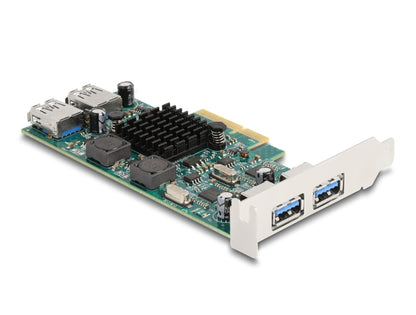 Delock PCI Express x4 Card to 2 x external USB 5 Gbps Type-A + 2 x internal USB 5 Gbps Type-A Dual Channel - Low Profile Form Factor - delock.israel