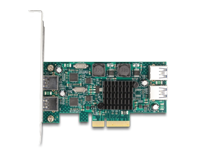 Delock PCI Express x4 Card to 2 x external USB 5 Gbps Type-A + 2 x internal USB 5 Gbps Type-A Dual Channel - Low Profile Form Factor - delock.israel