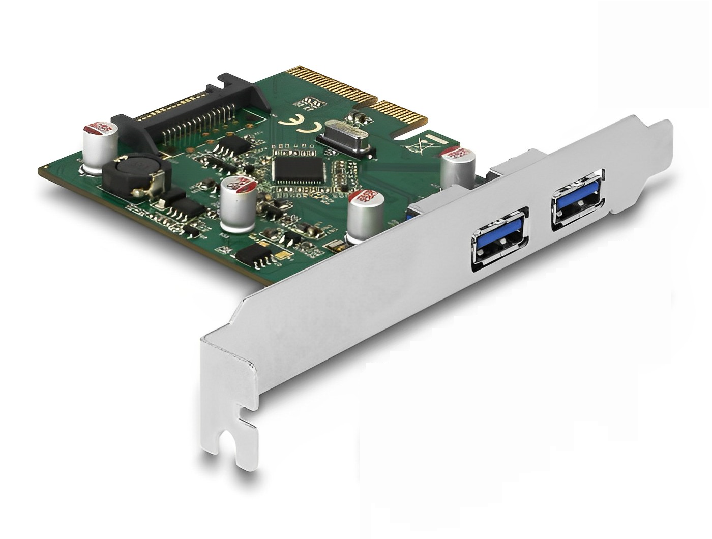 כרטיס PCIe x4 USB 3.2 Gen 2 10Gbps Low Profile עם 2 יציאות USB-A צ'יפ Asmedia - delock.israel