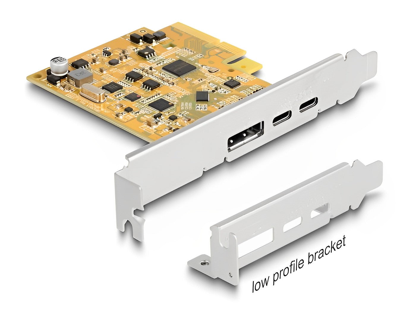 Delock PCI Express x4 Card to 1 x external USB Type-C™ 10 Gbps female + 1 x external USB Type-C™ 10 Gbps (DP Alt Mode) female - delock.israel