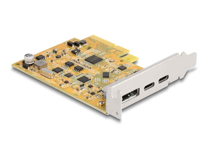 Delock PCI Express x4 Card to 1 x external USB Type-C™ 10 Gbps female + 1 x external USB Type-C™ 10 Gbps (DP Alt Mode) female - delock.israel