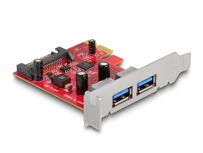 כרטיס PCIe x1 USB 5Gbps Low profile עם 2 יציאות USB-A צ'יפ Renesas - delock.israel