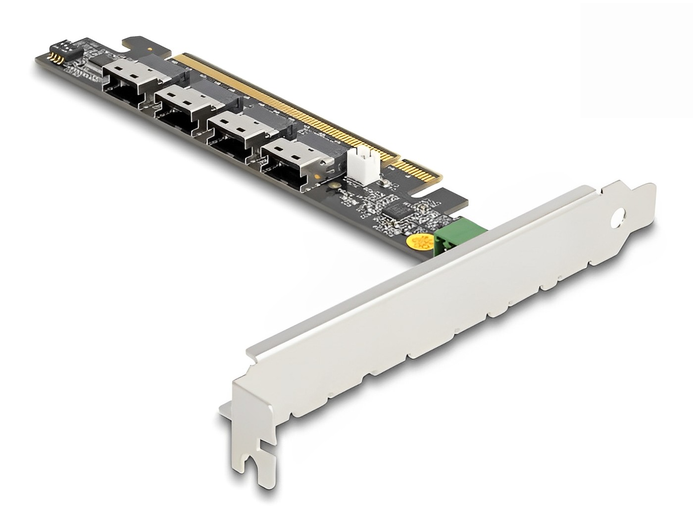 כרטיס PCIe x16 עם 4 יציאות SFF-8654 4i NVMe - Bifurcation - delock.israel