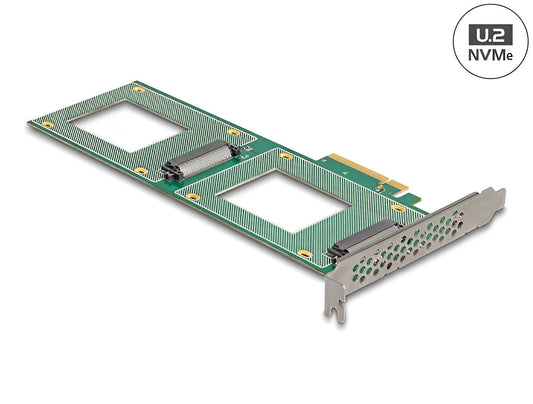 כרטיס PCIe x8 עבור 2 כוננים U.2 NVMe SFF-8639 - Bifurcation (236x87 מ"מ) - delock.israel