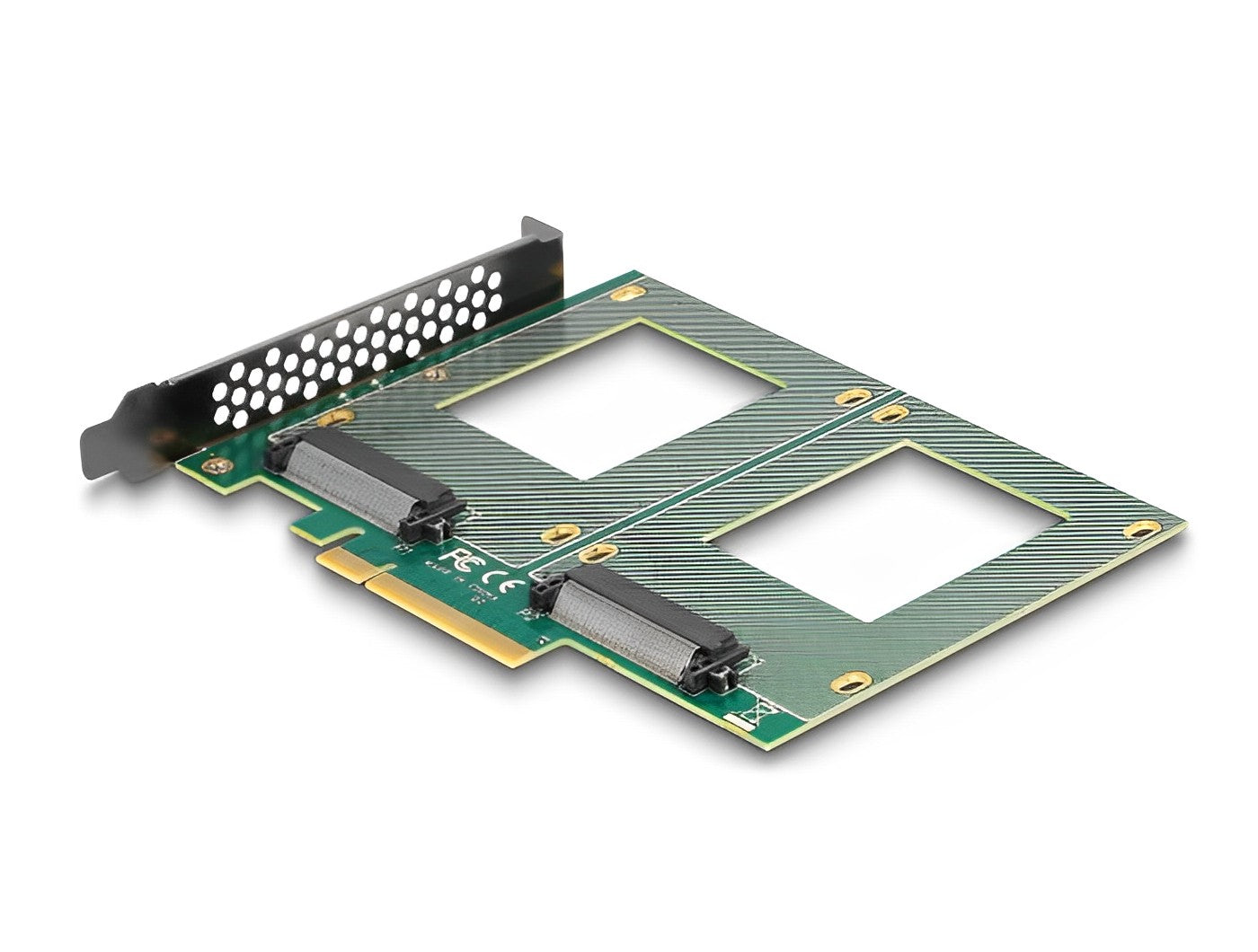 כרטיס PCIe x8 עבור 2 כוננים U.2 NVMe SFF-8639 - Bifurcation (144x122 מ"מ) - delock.israel