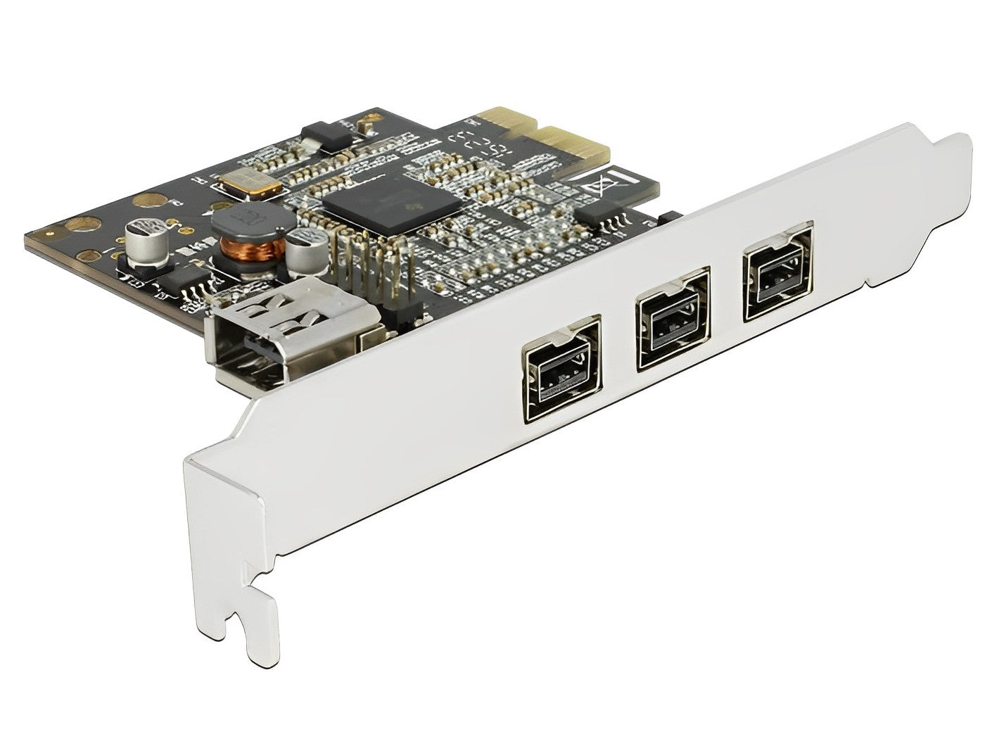 כרטיס PCIe x1 FireWire 1394B עם 3 יציאות 9 פין + יציאת 6 פין פנימית צ'יפ Texas Instruments - delock.israel