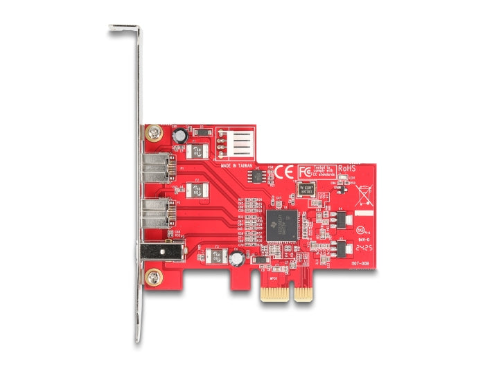 Delock PCI Express x1 Card to 2 x external FireWire B + 1 x external FireWire A - Low Profile Form Factor - delock.israel