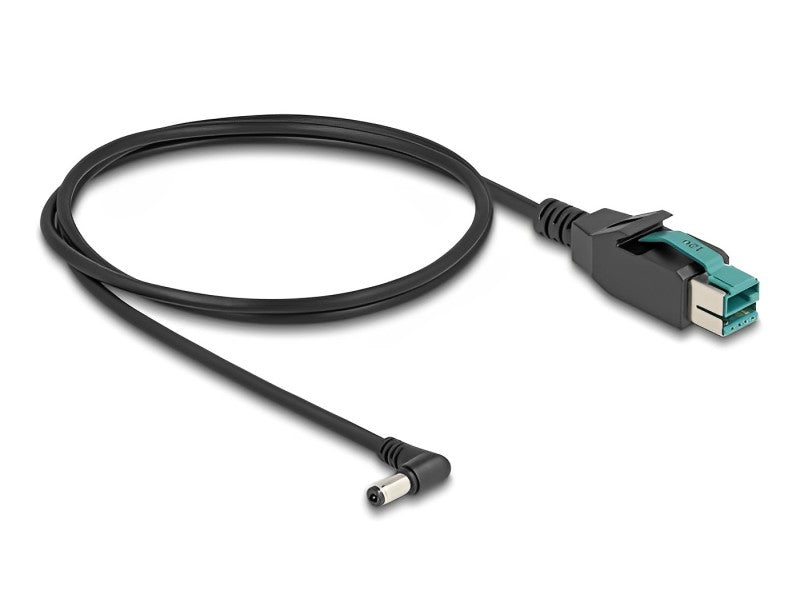 כבל USB עבור מדפסות קופה ומסופים תקע PoweredUSB 12V לתקע DC 5.5x2.1 בזווית 90° - delock.israel