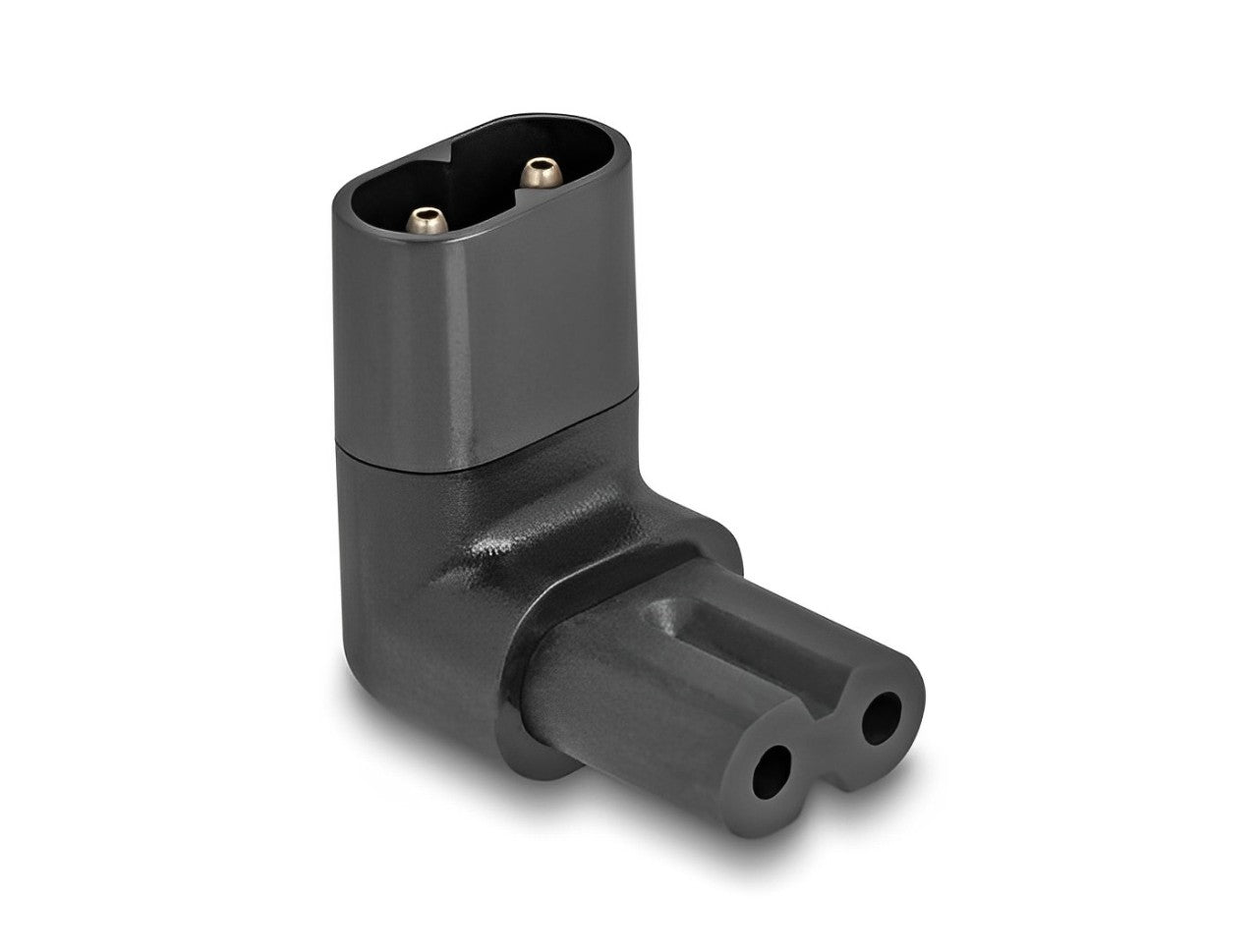 Delock Power Adapter IEC 60320 - C8 to C7, male / female, 2.5 A, 90° angled - delock.israel