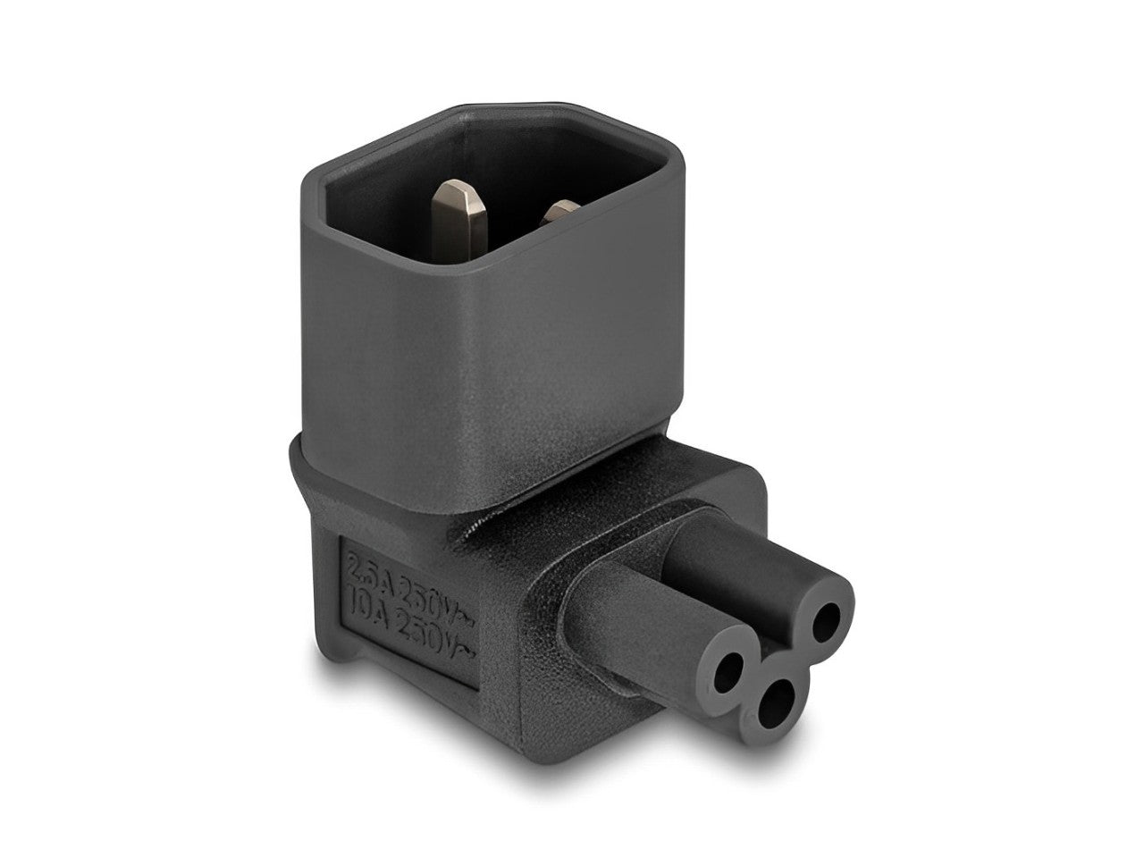 Delock Power Adapter IEC 60320 - C14 to C5, male / female, 2.5 A, 90° angled - delock.israel