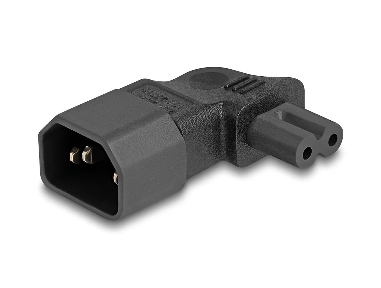 Delock Power Adapter IEC 60320 - C14 to C7, male / female, 2.5 A, 90° angled - delock.israel