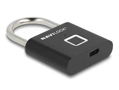 Navilock Padlock with fingerprint 75 x 45 x 13 mm black - delock.israel