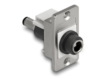 מתאם DC עם תושבת לפאנל מבית DELOCK גרמניה ניתן להרכבה או חיווט בתוך מארז או התקן לצורך אספקת חשמל