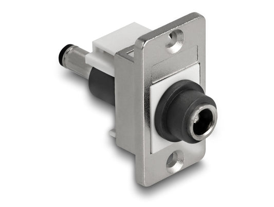 מתאם DC עם תושבת לפאנל מבית DELOCK גרמניה ניתן להרכבה או חיווט בתוך מארז או התקן לצורך אספקת חשמל