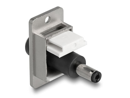 מתאם DC עם תושבת לפאנל מבית DELOCK גרמניה ניתן להרכבה או חיווט בתוך מארז או התקן לצורך אספקת חשמל