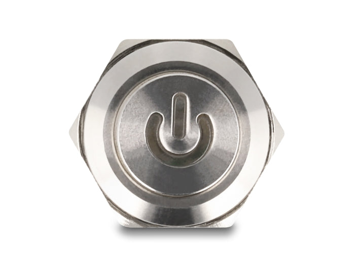 Delock Push Button for Installation 12 mm 4 x solder connection LED red power symbol - delock.israel