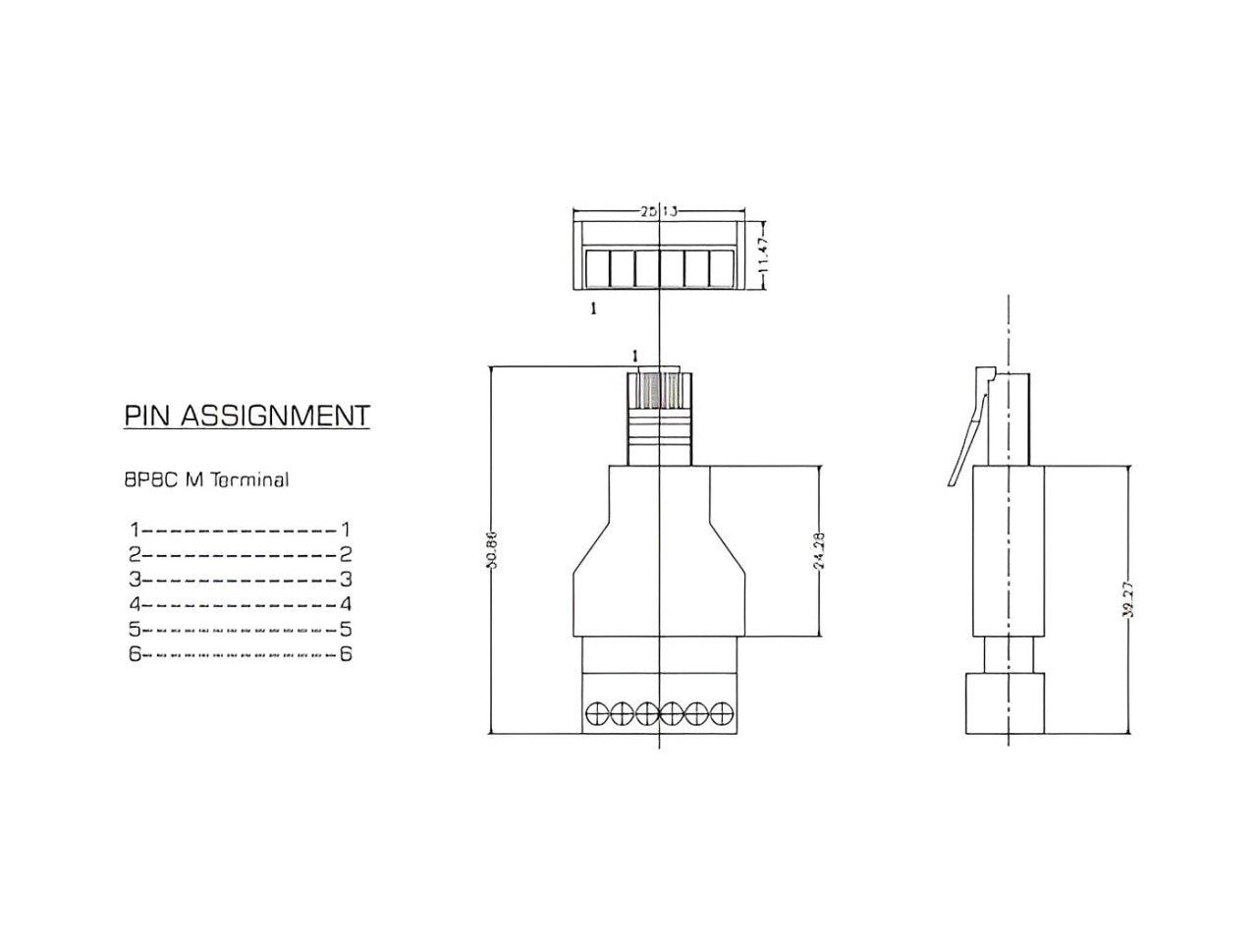 Delock RJ12 plug to Terminal Block Adapter 6 pin 2-part - delock.israel