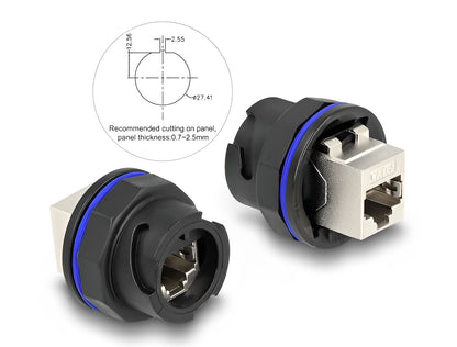 Delock RJ45 Cat.6A built-in connector / coupler black - delock.israel