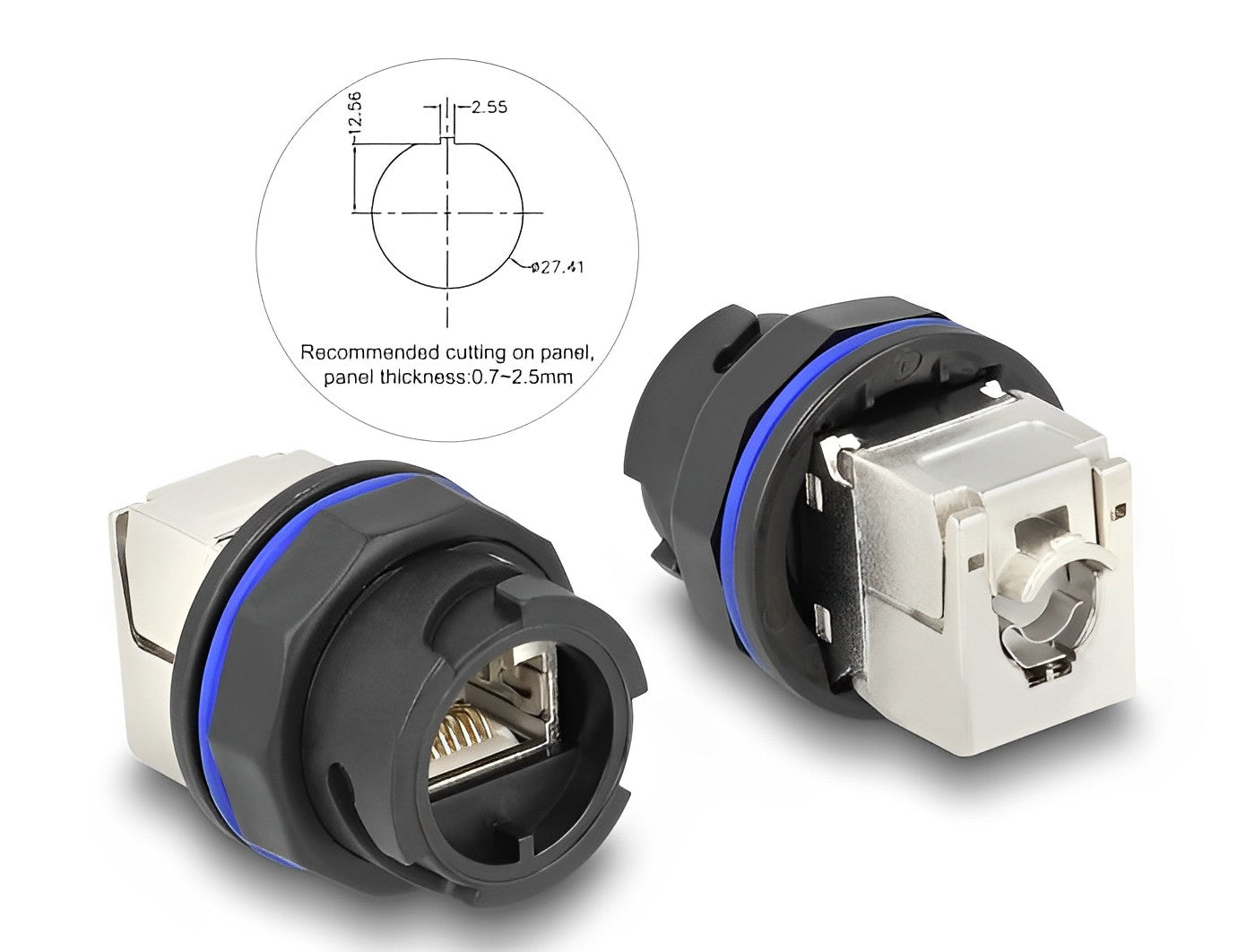 Delock RJ45 Cat.6A built-in connector with LSA connection black - delock.israel