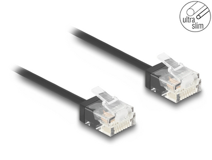 כבל רשת לא מסוכך RJ45 Cat.6 UTP Ultra Slim ז/ זעם תקעים קצרים - delock.israel