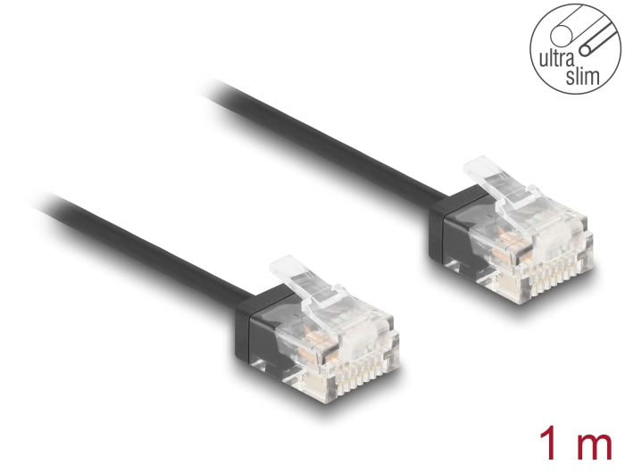 כבל רשת לא מסוכך RJ45 Cat.6 UTP Ultra Slim ז/ זעם תקעים קצרים - delock.israel