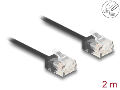 כבל רשת לא מסוכך RJ45 Cat.6 UTP Ultra Slim ז/ זעם תקעים קצרים - delock.israel