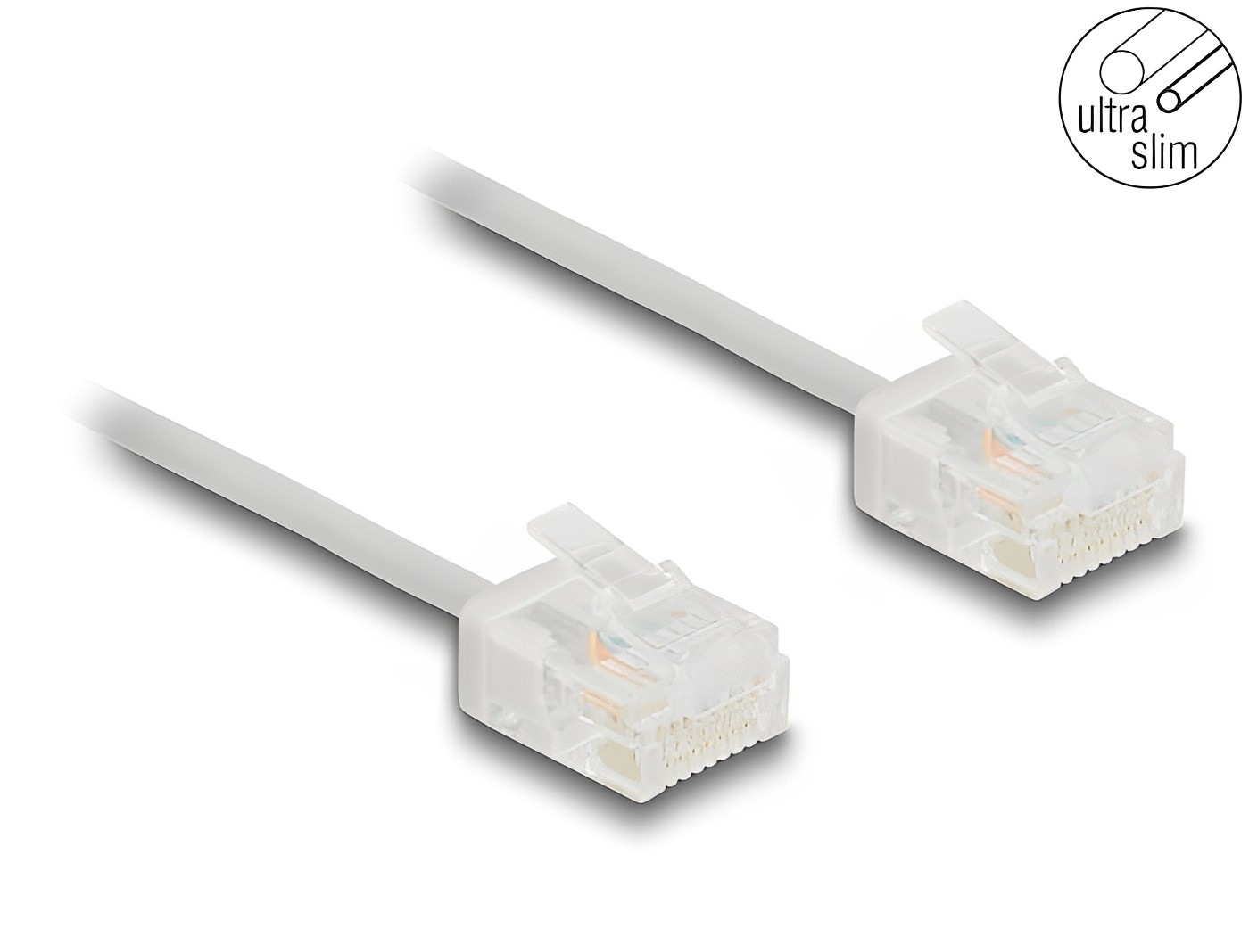 Delock RJ45 Network Cable Cat.6 UTP Ultra Slim grey with short plugs - delock.israel