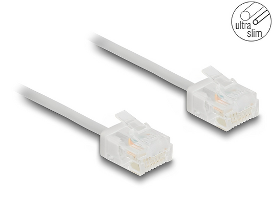 Delock RJ45 Network Cable Cat.6 UTP Ultra Slim grey with short plugs - delock.israel