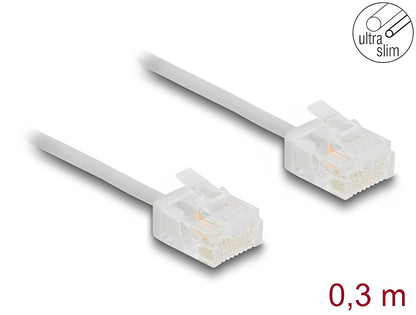 Delock RJ45 Network Cable Cat.6 UTP Ultra Slim 0.3 m grey with short plugs - delock.israel