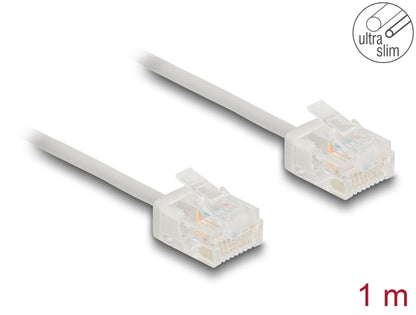 Delock RJ45 Network Cable Cat.6 UTP Ultra Slim 1 m grey with short plugs - delock.israel