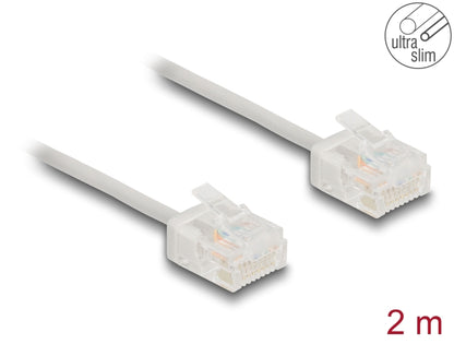 Delock RJ45 Network Cable Cat.6 UTP Ultra Slim 2 m grey with short plugs - delock.israel