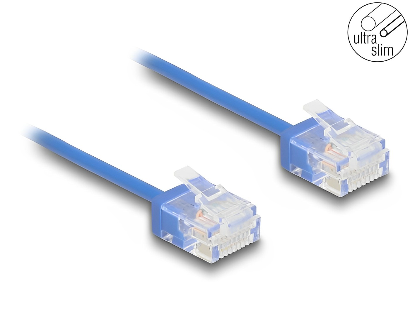 Delock RJ45 Network Cable Cat.6 UTP Ultra Slim blue with short plugs - delock.israel